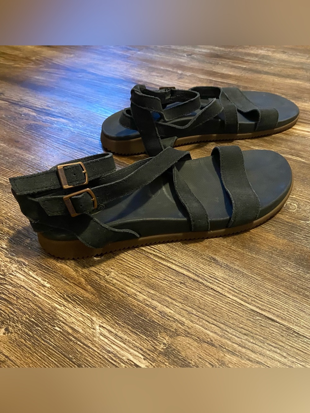 Chaco Black Strappy Buckle Sandals - Picture 2 of 5